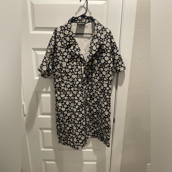 Big Bud Press Pants - Big Bud Press Shortsleeve romper Jumpsuit Lazy black Daisy Print 4XL